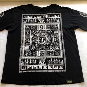 Last King Black T-Shirt Graphic Inspired Medusa And Greek Key Men’s Size XXL Tee